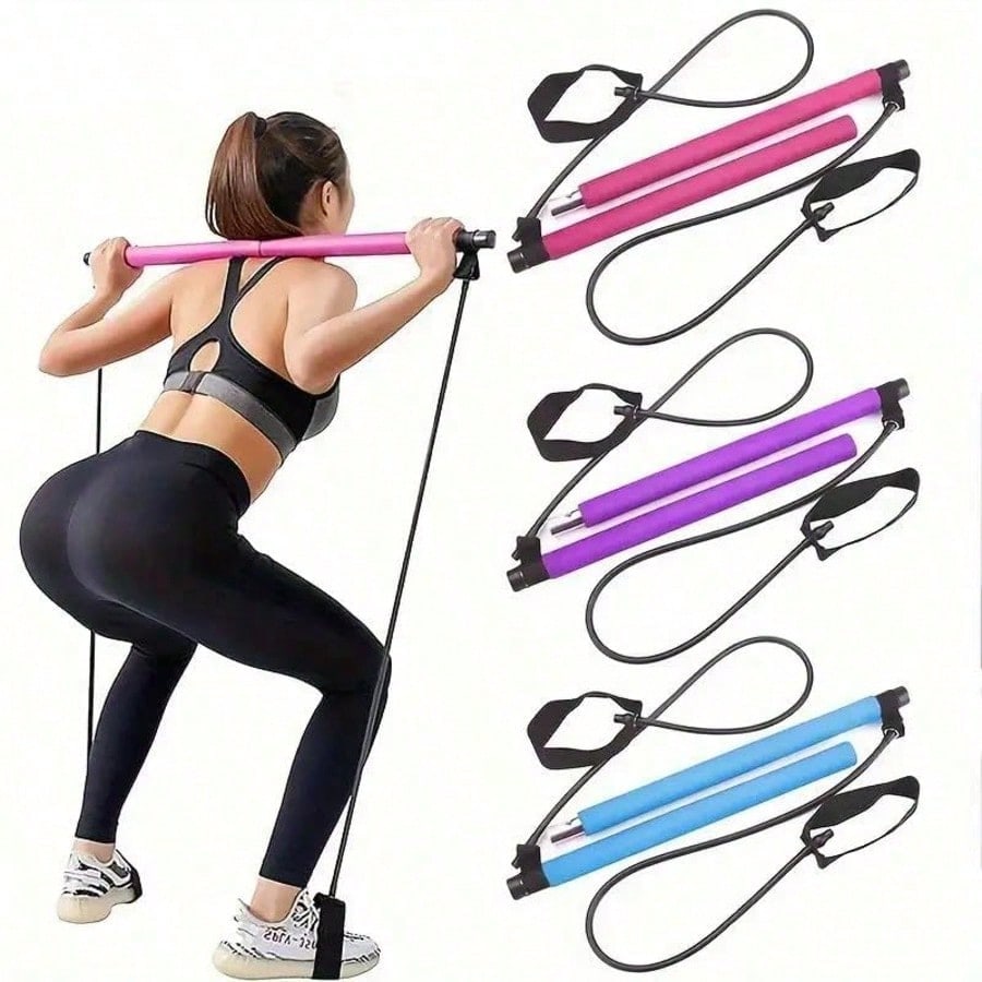 Pilates Bar Kit With Resistance Bands - Kit per Pilates con barra e